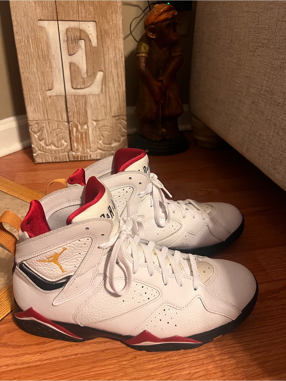 Jordan Men's White, Red and Gold High-Top Basketball Sneakers
